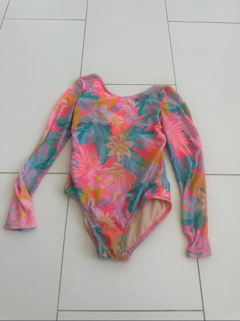 Cat & Jack pink Rashguard floral 8 girls